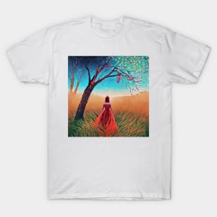 woman in red dress T-Shirt